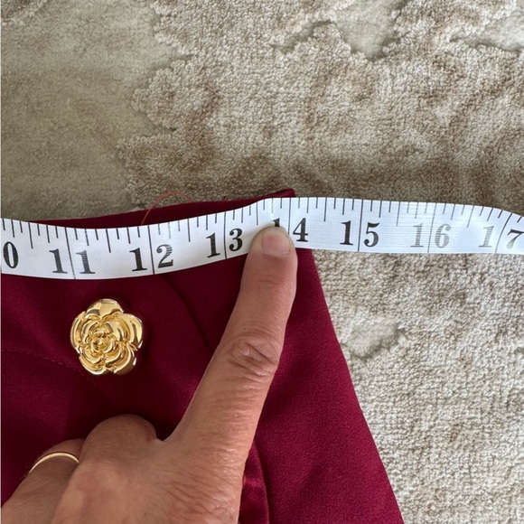 NWT Commense Red Whimsigoth black laceMini Skirt with Gold flower Buttons Medium - Picture 7 of 9